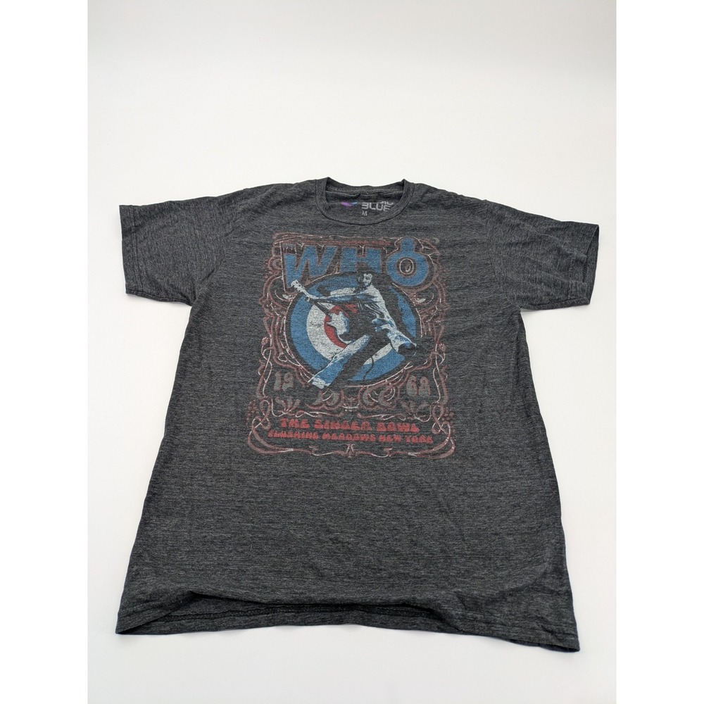The Who 1968 Singer Bowl T-shirt Liquid Blue Gray Graphic Tee‎ Size Medium